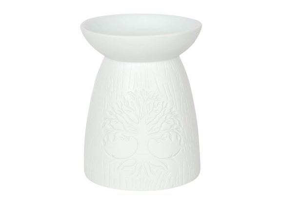 White Ceramic Tree of Life Oil Burner STOCK DUE 28/2/22