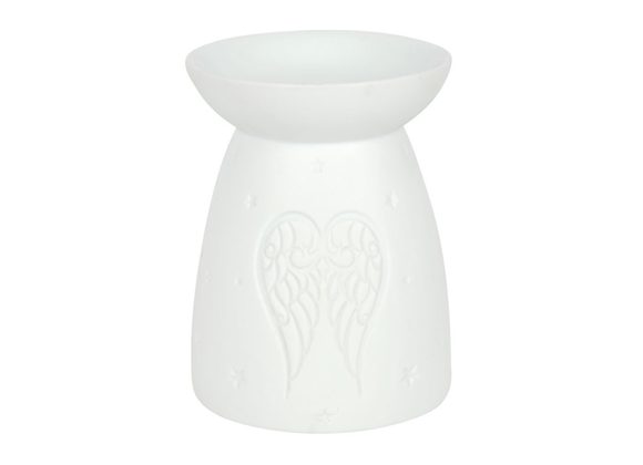 White Ceramic Angel Wings Oil Burner STOCK DUE 28/2/22