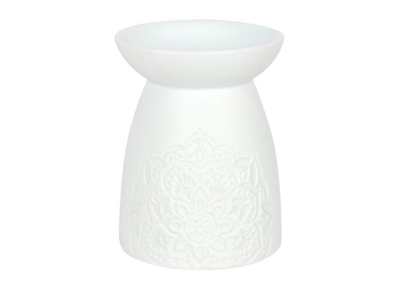 White Ceramic Mandala Oil Burner STOCK DUE 28/2/22