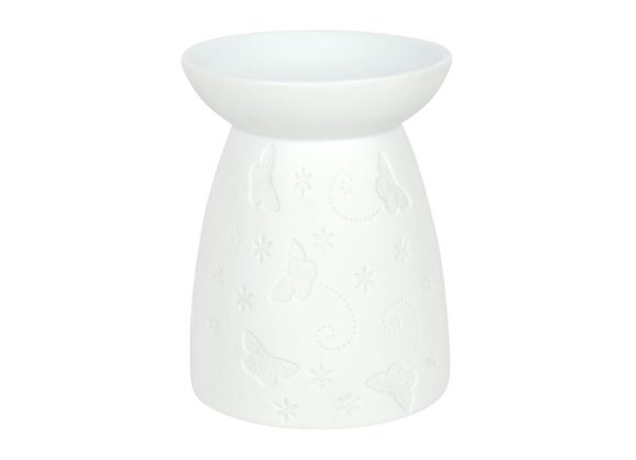 White Ceramic Butterfly Oil Burner STOCK DUE 28/2/22