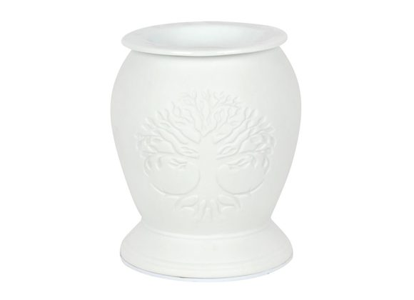 Tree of Life White Ceramic Electric Oil Burner RRP £29.99 STOCK DUE 28/2/22