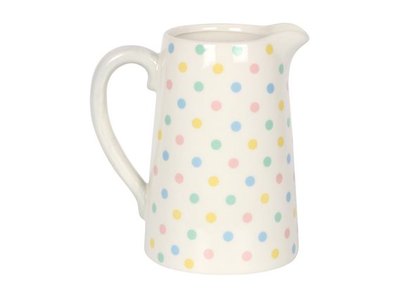 17cm Spotted Ceramic Flower Jug STOCK DUE 30/1/22