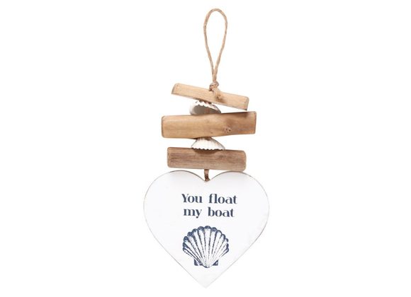 You Float My Boat Driftwood Heart Sign STOCK DUE 30/3/22