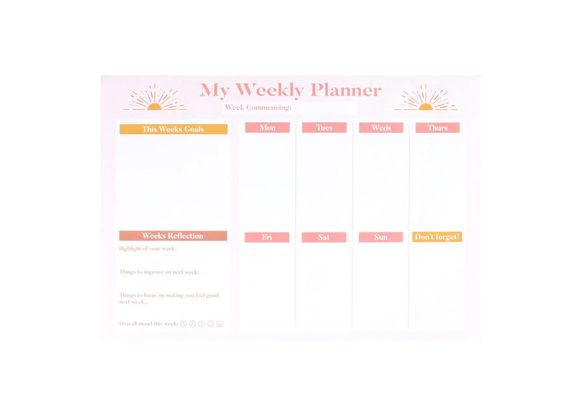 Good Vibes A4 Weekly Planner Pad STOCK DUE 30/4/22