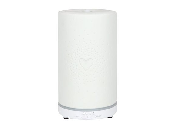 White Ceramic Heart Scatter Electric Aroma Diffuser RRP £34.99 STOCK DUE 28/2/22