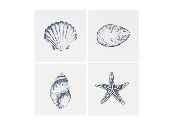 Coastal Charm Seashell Coaster Set STOCK DUE 13/1/22