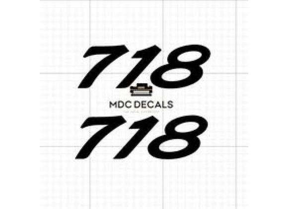 Porsche 718 Decal/Stickers x2 Custom Replacement