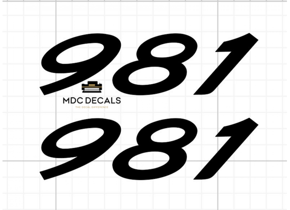 Porsche 981 Decal/Stickers x2 Custom Replacement