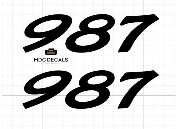 Porsche 987 Decal/Stickers x2 Custom Replacement