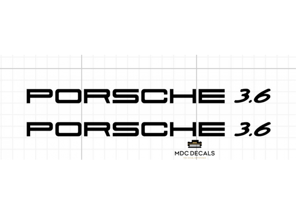 Porsche 3.6 Decal/Stickers x2 Custom Replacement