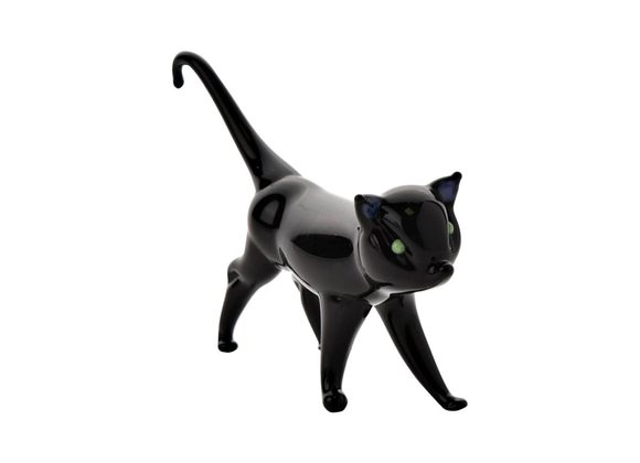 Black Cat Objets d'art Miniature Glass Figurine