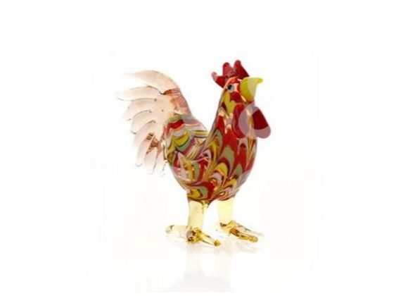 Rooster Objets D'art Glass Figurine