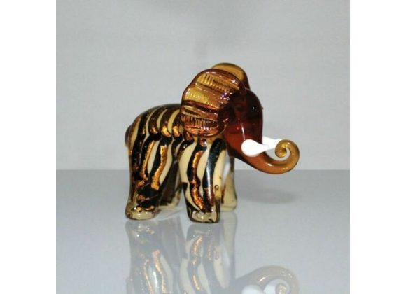 Brown Elephant Objets d'Art Miniature Glass Ornament
