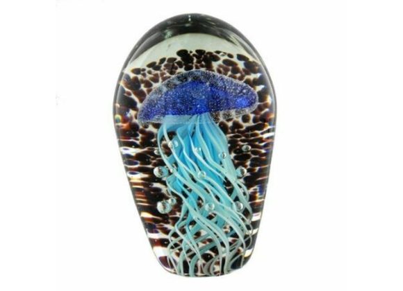 Blue Jellyfish Objet d'Art Paperweight