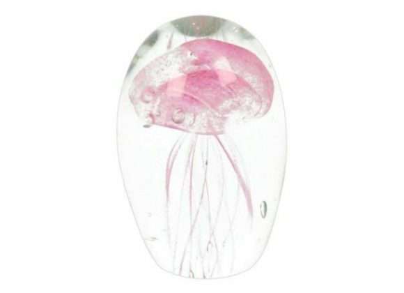 Small Pink Jelly Fish - Objets d'art Glass Figurine
