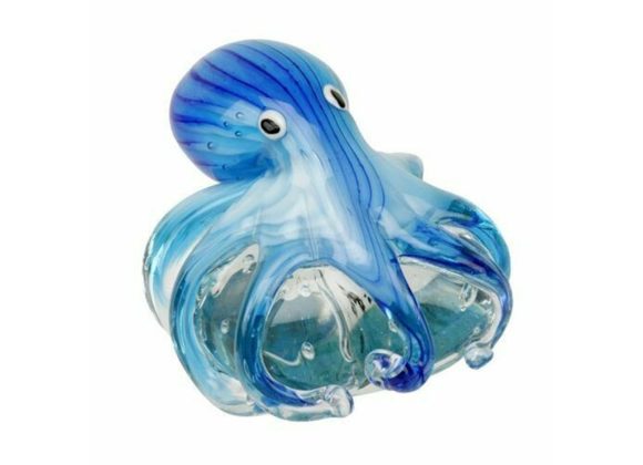 Blue Octopus Objets d'Art Glass Figurine