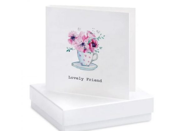 Lovely Friend Card complete with Silver Stud Earrings - Boxed