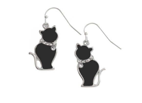 Black Cat Earrings by Tide Jewellery