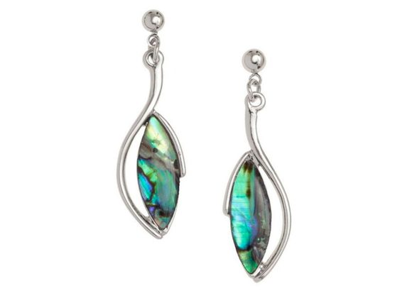 Oval drop stud Paua shell earrings by Tide Jewellery