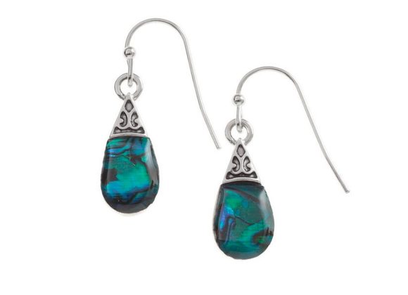 Blue Pear Drop Paua shell earrings by Tide Jewellery [116]