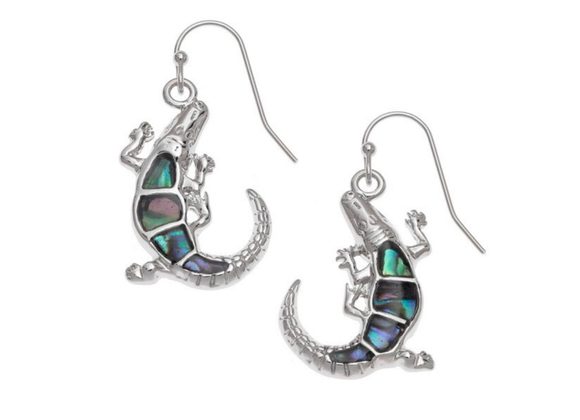Alligator paua shell earrings by Tide jewellery