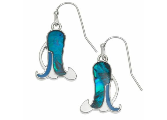 Bluebell Inlaid blue Paua shell flower earrings
