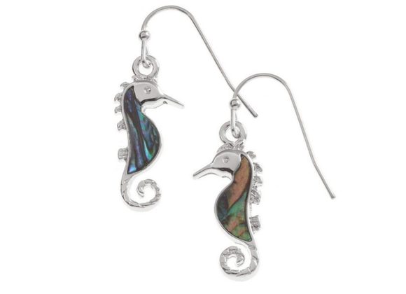 Seahorse Paua Shell Earrings by Tide Jewellery
