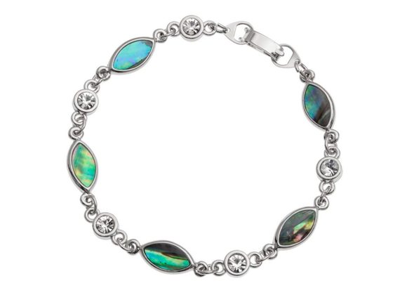 Oval Inlaid Paua shell link Bracelet by Tide Jewellery