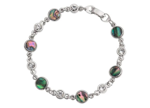 Round Inlaid Paua shell link Bracelet by Tide Jewellery