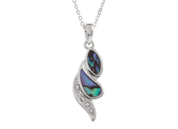 Swirl diamante inlaid Paua Shell Pendant by Tide Jewellery