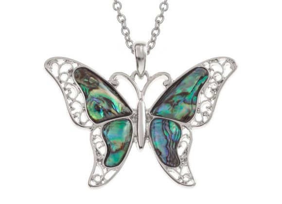 Butterfly Inlaid Paua shell Pendant by Tide Jewellery [211]