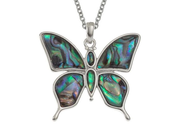 Butterfly inlaid Paua Shell Pendant by Tide Jewellery [235]