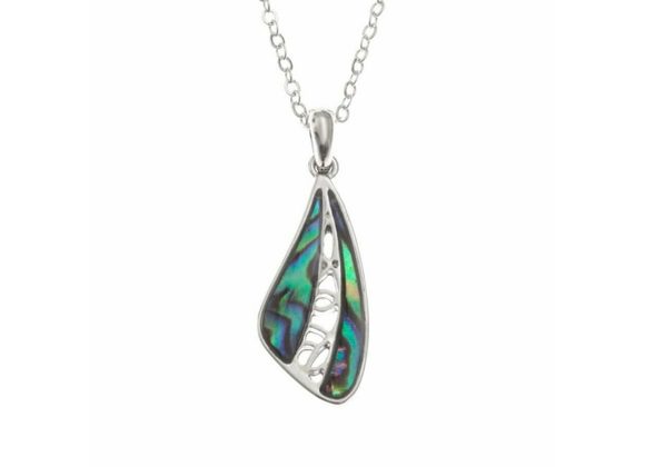 Wing inlaid Paua Shell Pendant by Tide Jewellery