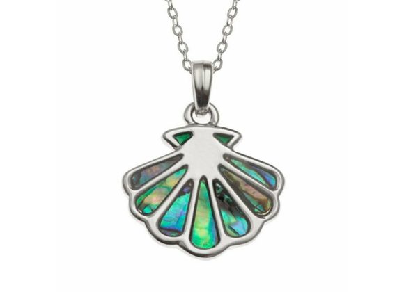 Scallop inlaid Paua Shell Pendant by Tide Jewellery