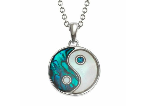Yin Yang Paua Shell Pendant by Tide Jewellery