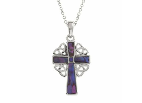 Purple Celtic Cross Pendant by Tide Jewellery