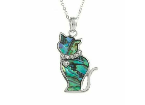 Cat Paua Shell Necklace by Tide Jewellery