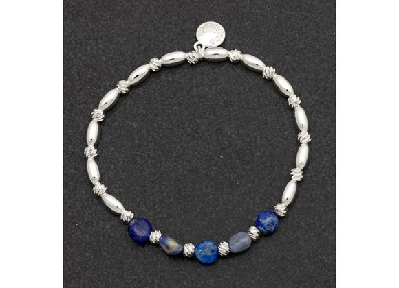 Lapis Lazuli Silver Plated Bracelet by Equilibrium