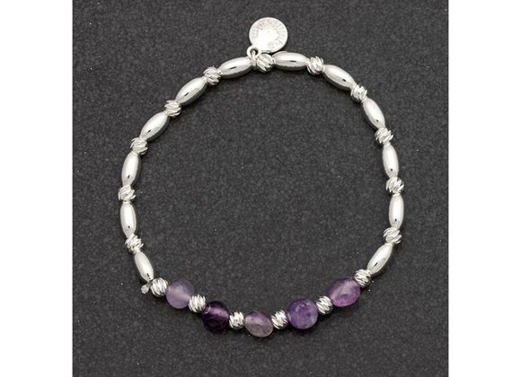 Amethyst Silver Plated Bracelet by Equilibrium