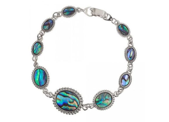 Graduated oval inlaid Paua shell bracelet by Tide Jewellery