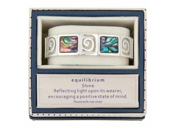 Swirls Silver Plated Pastel Squares Bracelet