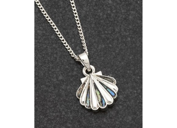 Scallop Shell Silver Plated Mother of Pearl Necklace by Equilibrium