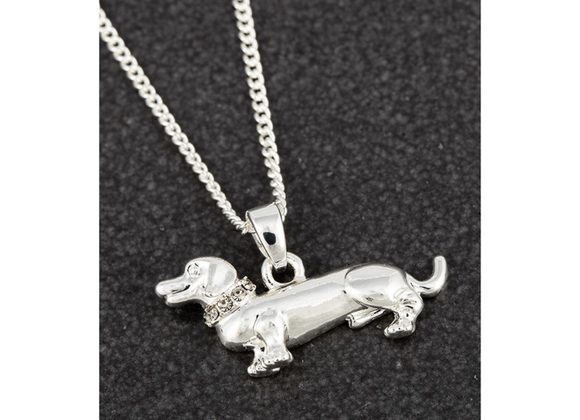 Dachshund Silver Plated Necklace by Equilibrium