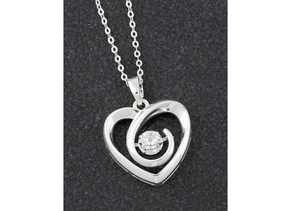 Heart CZ Silver Plated Necklace by Equilibrium