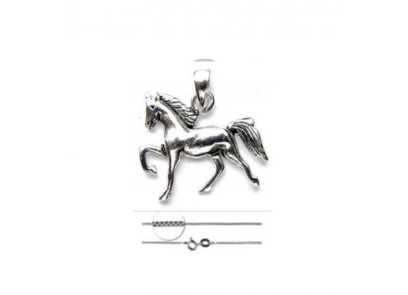 925 Silver Horse Pendant & Chain