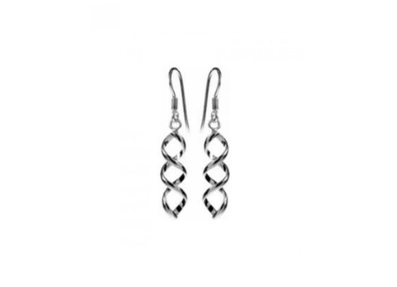 925 Silver double helix shaped Drop Earrings