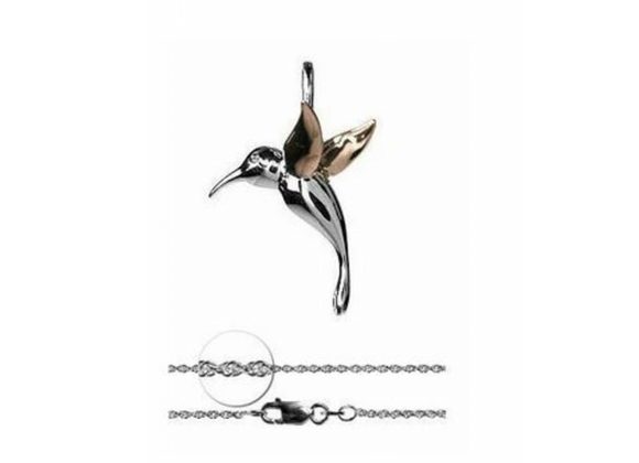 925 Silver & Rose Gold Hummingbird Pendant and chain
