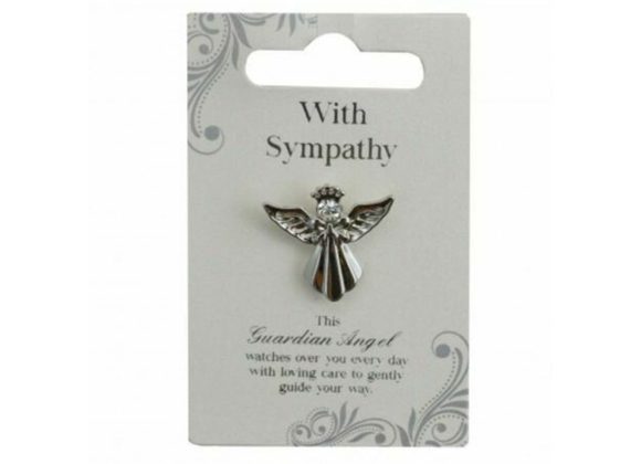 With Sympathy Guardian Angel Pin