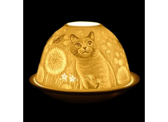 Cat With Dandelion Nordic Lights Candle Shade