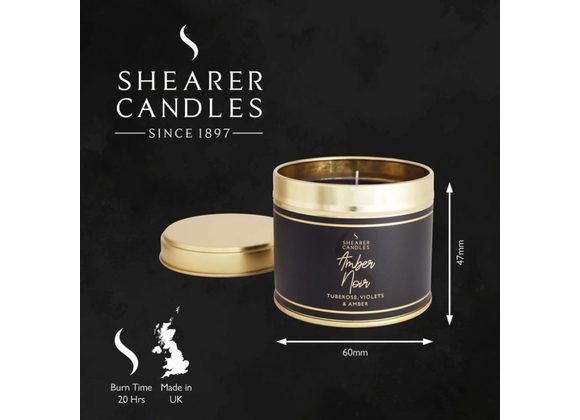Amber Noir small tin candle by Shearer